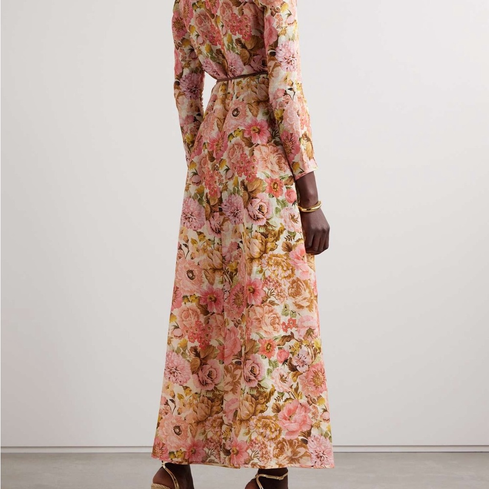 $750 ZIMMERMANN 
Floral Linen Maxi Dress - Multicoloured size 0 - Picture 3 of 12